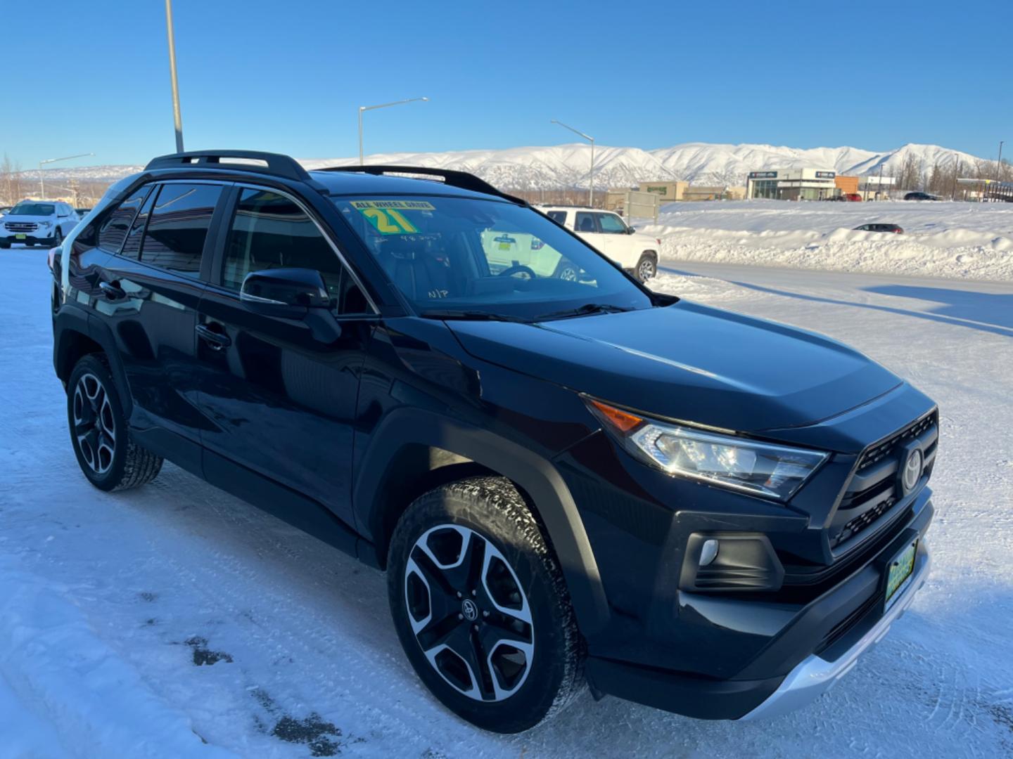 2021 BLACK /Black TOYOTA RAV4 ADVENTURE (2T3J1RFV5MW) with an 2.5L engine, Automatic transmission, located at 1960 Industrial Drive, Wasilla, 99654, (907) 274-2277, 61.573475, -149.400146 - Photo#5